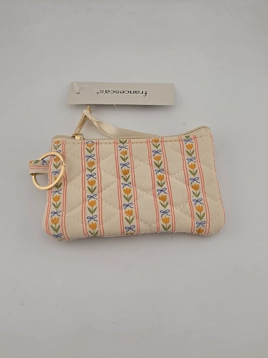 Handbags - Francesca's Peach Flower bow Design Card Holder